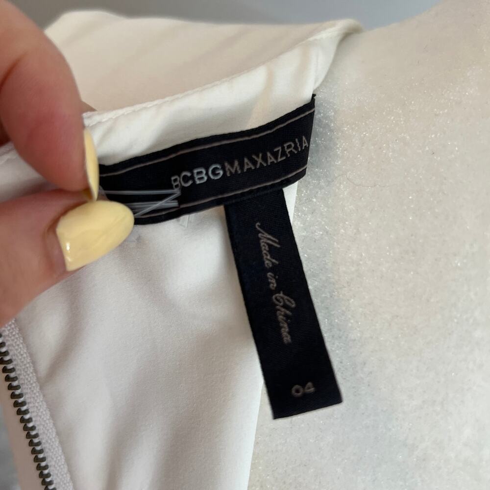 BCBG Cocktail dress peplum bodycon summer wedding cream 4 - Picture 6 of 8